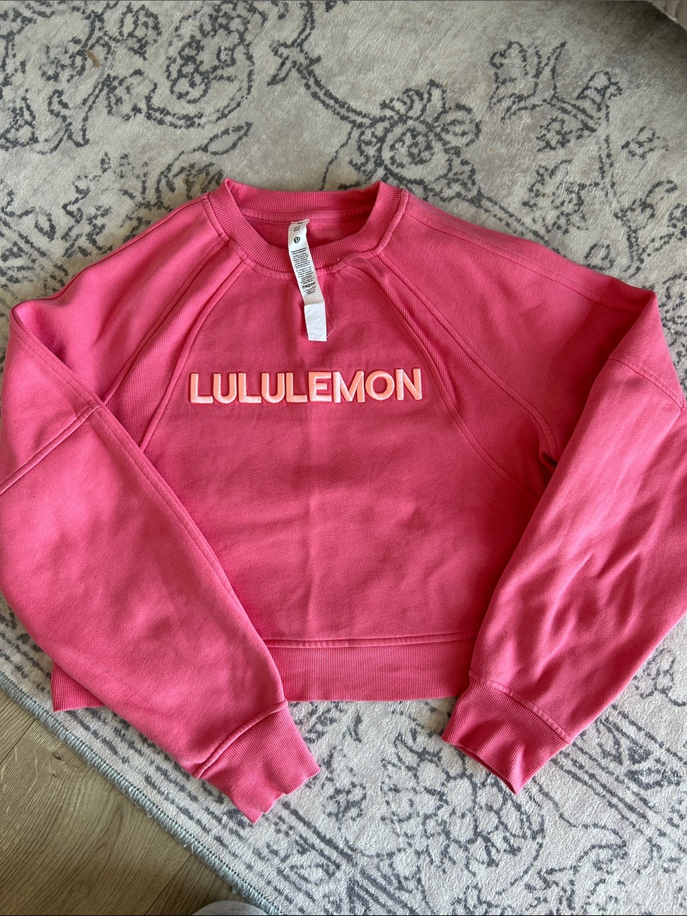 lululemon athletica Bright Pink Logo Crewneck Scuba Sweatshirt
